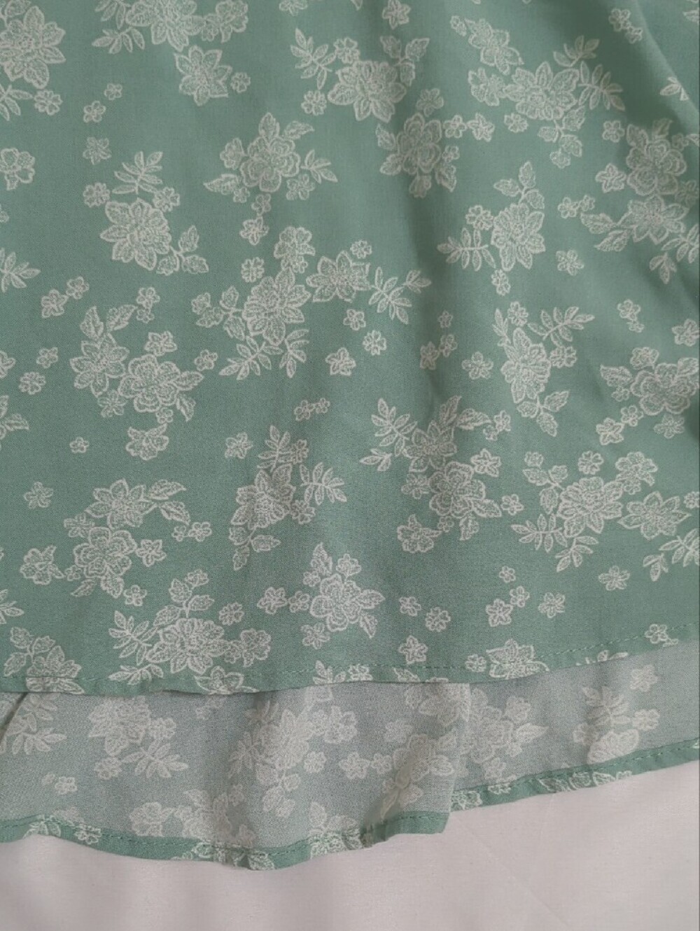 Torrid Hi-Lo Tie-Front Top, Color Lacey floral granite green sm Size 1X - Picture 9 of 15